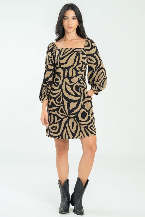 VESTIDO MALVA ANIMAL